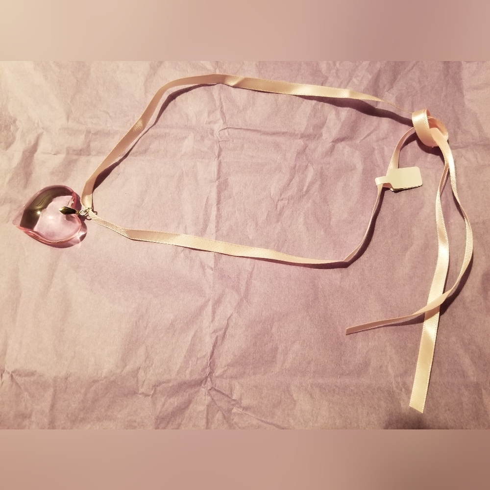 🍁🌺💎Jeweled heart ribbon necklace